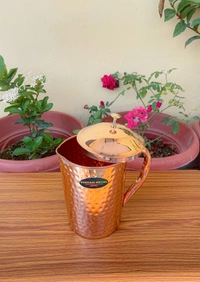 VIKRAM METAL  Copper hammered water  jug  - 8.5 INCH, 1500 ML