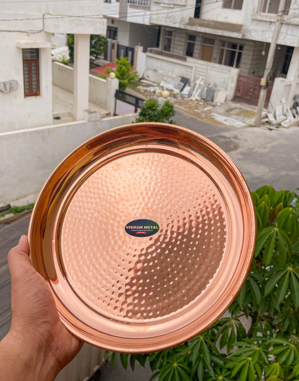 VIKRAM METAL  Copper hammered plate  - 11 INCH
