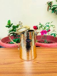 VIKRAM METAL  Brass Hammered Jug  - 9.5 INCH, GOLDEN, 2000 ML