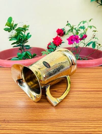 VIKRAM METAL  Brass Embossed Engraved Design jug  - 7 INCH, GOLDEN, 1500 ML
