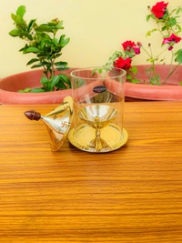 VIKRAM METAL  Brass  Akhand Diya - 6.5 INCH, GOLDEN
