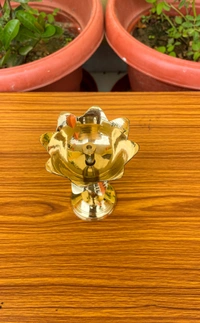 VIKRAM METAL  Brass Kamal deepak  - 5 INCH, GOLDEN