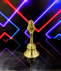 VIKRAM METAL  Brass Pooja Bell/Garuda Ghanti for Home - 4 INCH, GOLDEN
