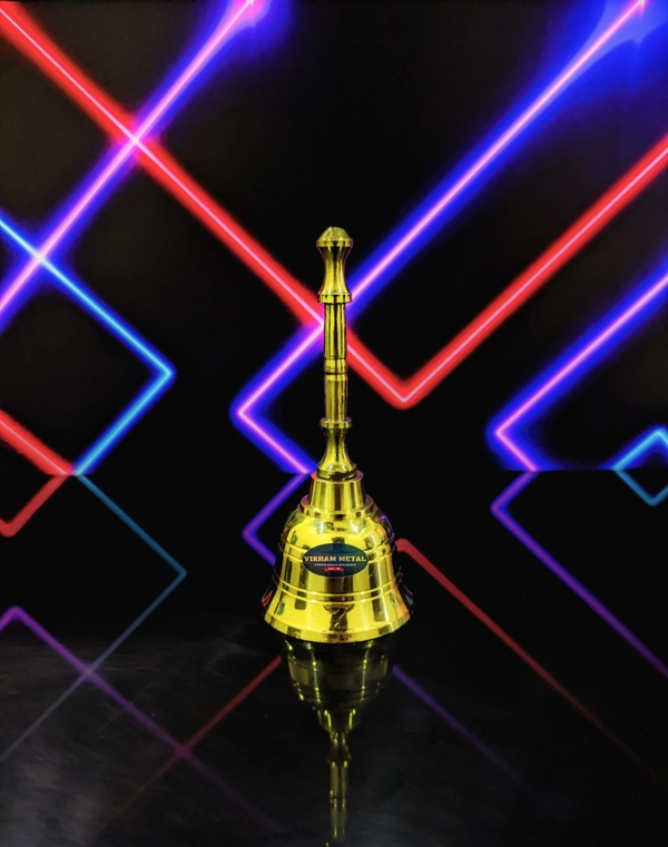 VIKRAM METAL  Brass Dora Ghanti  - 4 INCH, GOLDEN