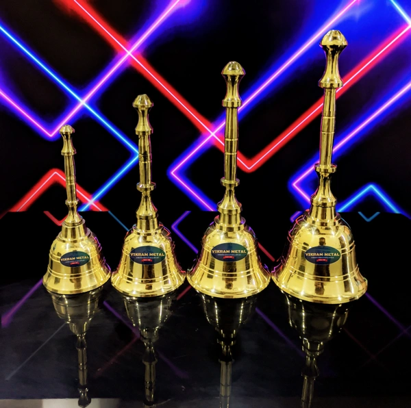 VIKRAM METAL  Brass Dora Ghanti  - 4 INCH, GOLDEN