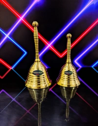 VIKRAM METAL  Brass Ring Ghanti  - 4 INCH, GOLDEN