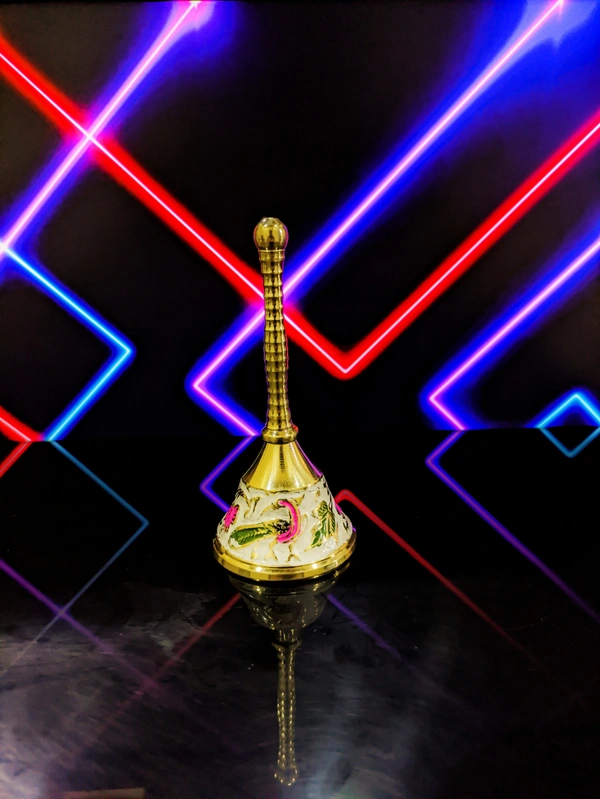 VIKRAM METAL  Brass  colour bell / ghanti  - 4 INCH, WHITE
