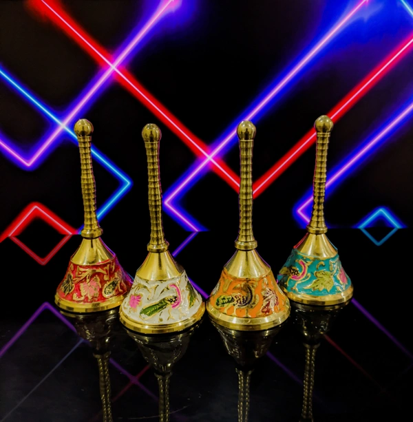 VIKRAM METAL  Brass  colour bell / ghanti  - 4 INCH, WHITE