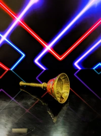 VIKRAM METAL  Brass  colour bell / ghanti  - 4 INCH, RED