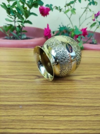 VIKRAM METAL  Brass Embossed Lota  - 3.4 INCH, GOLDEN, 350 ML