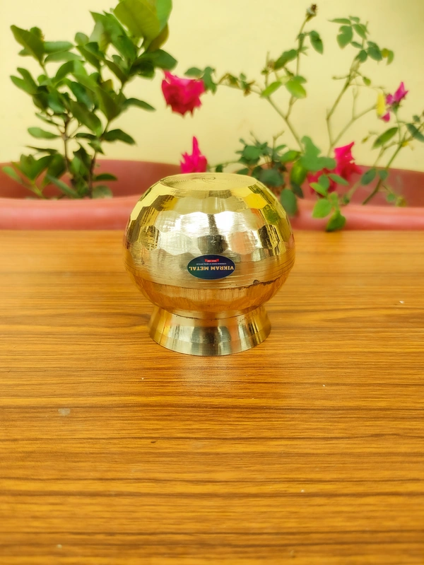 VIKRAM METAL   Brass Diamond  Lota - 2.5 INCH, GOLDEN, 100 ML