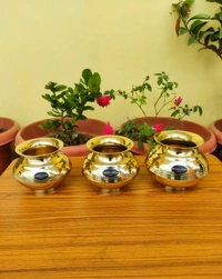 VIKRAM METAL Brass mugal Plain lota  - 4 INCH, GOLDEN, 400 ML