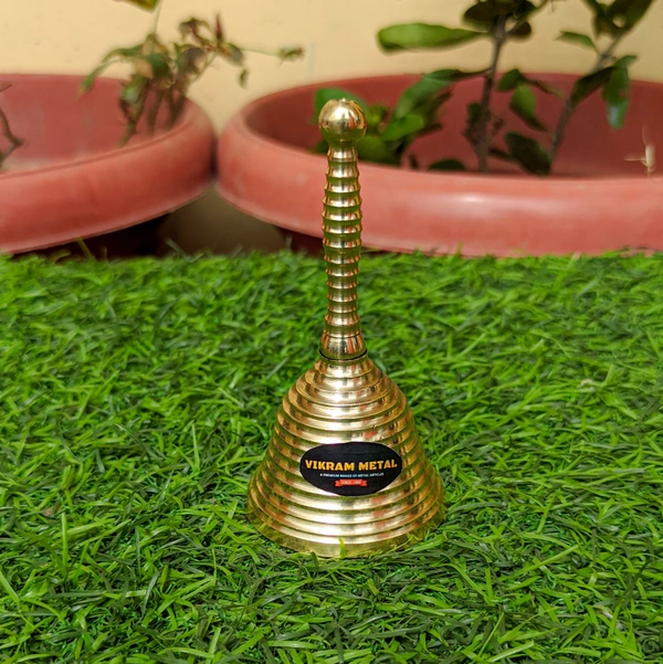 VIKRAM METAL  Brass Pooja Thali Set - 12 INCH, GOLDEN