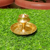 VIKRAM METAL  Brass Pooja Thali Set - 12 INCH, GOLDEN
