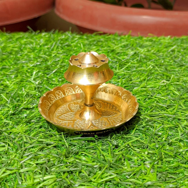 VIKRAM METAL  Brass Pooja Thali Set - 12 INCH, GOLDEN