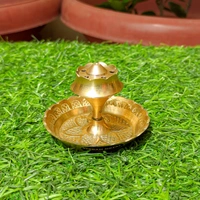 VIKRAM METAL  Brass mini  Pooja Thali Set - 8 INCH, GOLDEN