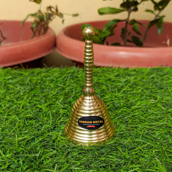 VIKRAM METAL  Brass mini  Pooja Thali Set - 8 INCH, GOLDEN