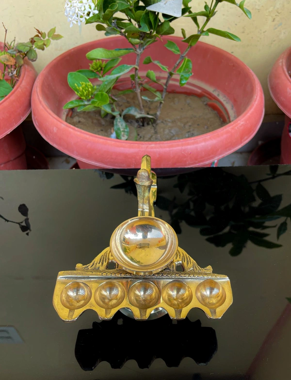 VIKRAM METAL  Brass Panch Aarti  - 8*3 INCH, GOLDEN