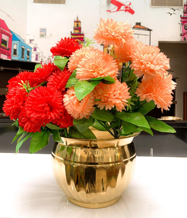 VIKRAM METAL  Brass Flower Pot  - 10*7 INCH, GOLDEN