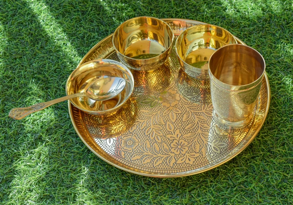 Brass metal dinner set sale