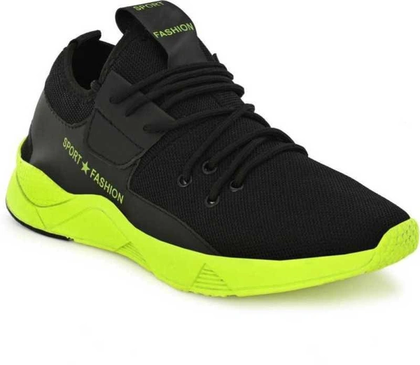 SAPIYU Comfortable Stylish Sports Shoes Running Shoes For Men  (Black, Green) - 7