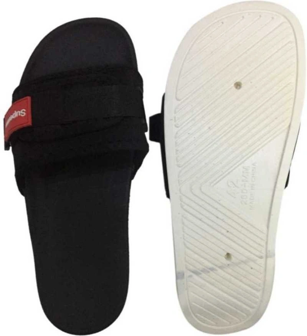 SAPIYU Mens supreme slides (Black) - 7, BLACK