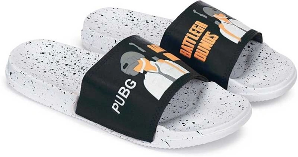 SAPIYU  Mens white PUBG Slides  - 6, WHITE