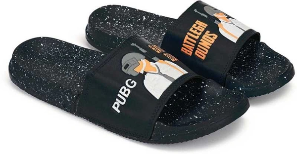 SAPIYU Mens PUBG Slides (BLACK) - 10, BLACK