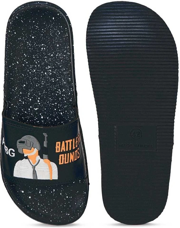 SAPIYU Mens PUBG Slides (BLACK) - 10, BLACK