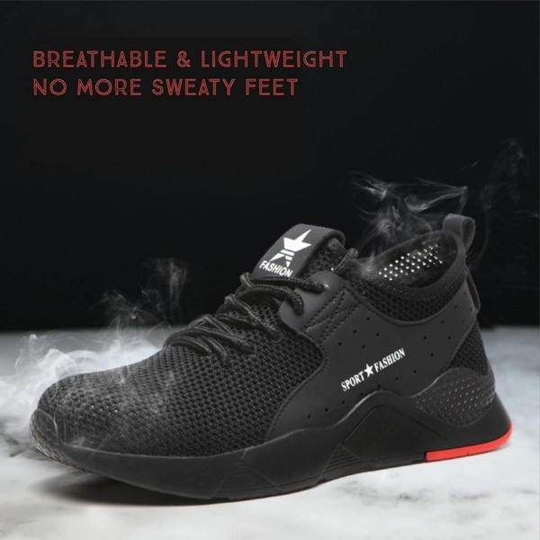 SAPIYU  Mesh Running Shoes ,Cricket Shoes , Badminton Shoes , Volly Ball Shoes , Sports Shoes For Mens And Boys? Running Shoes For Men Canvas Shoes For Men Running Shoes For Men  (Black) - 6