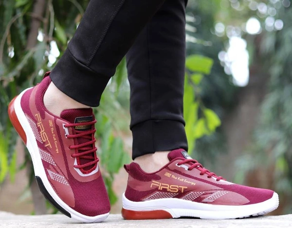 SAPIYU Running Shoes For Men (MAROON) - 9, MAROON