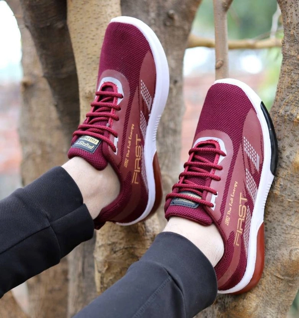 SAPIYU Running Shoes For Men (MAROON) - 7, MAROON