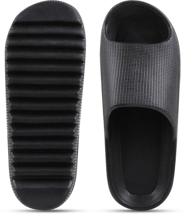 SAPIYU Mens Slides - 9, BLACK