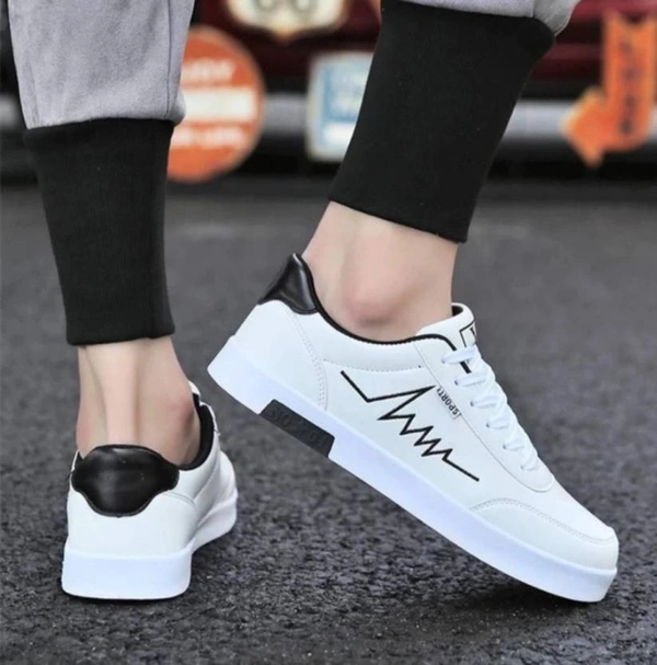 SAPIYU 2006 Trenddy Fashion Sporty Casuals Sneakers Running Shoes Sneakers For Men  (White, Black) - 7