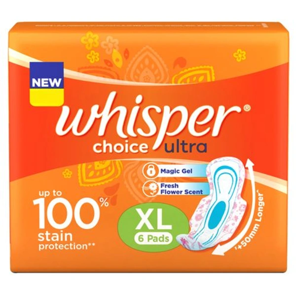 Whisper Choice Sanitory Pads Xl