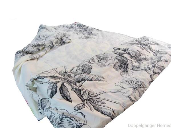 Doppelganger Homes Black n White Flowers Single Duvet (Blanket Cover)