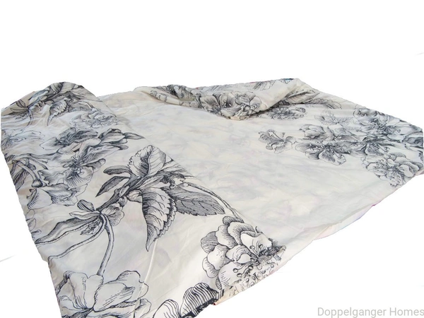 Doppelganger Homes Black n White Flowers Single Duvet (Blanket Cover)