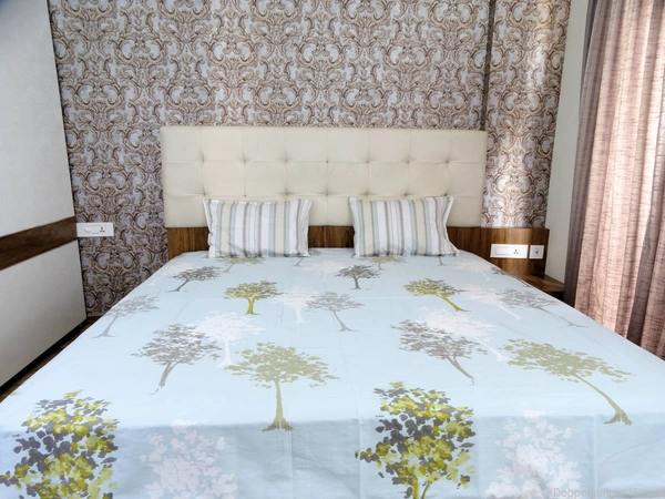 Doppelganger Homes Trees & Stripes Designer Double Bed Sheet