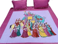 Doppelganger Homes Pink Royal Procession Double Bed Sheet