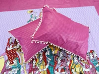 Doppelganger Homes Pink Royal Procession Double Bed Sheet