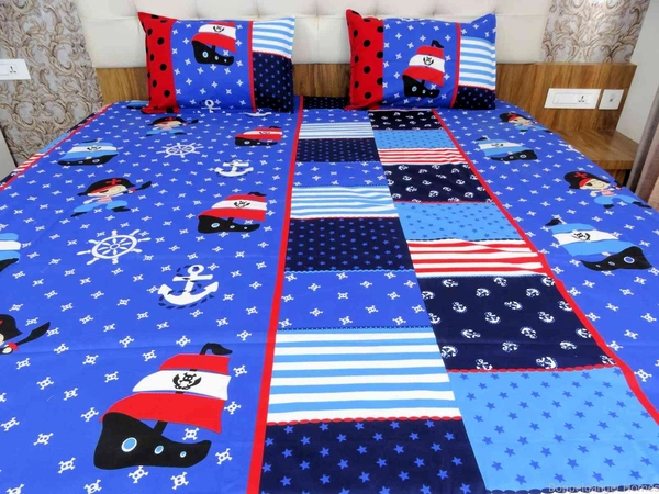 Doppelganger Homes Pirates Cartoon Double Bed Sheet