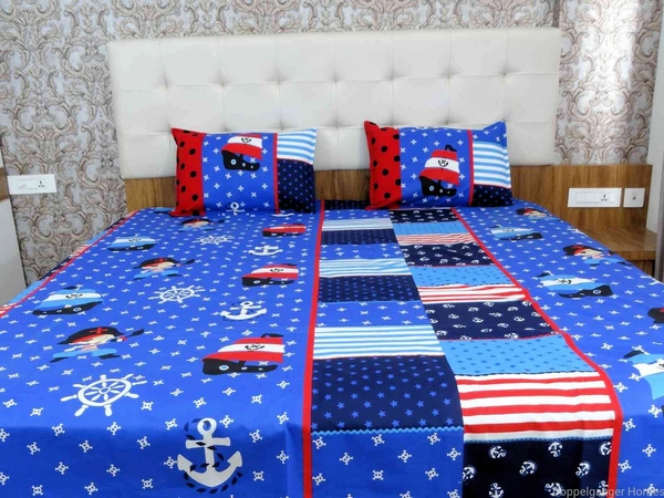 Doppelganger Homes Pirates Cartoon Double Bed Sheet