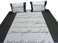 Doppelganger Homes Good Night Sleep Grey Double Bed sheet