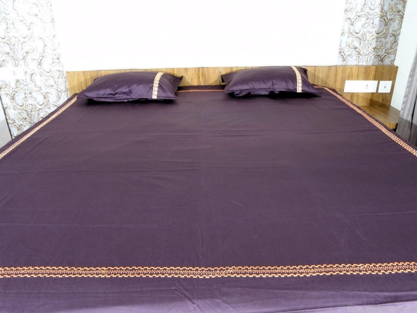 Doppelganger Homes Peach & Wine Double Bed sheet