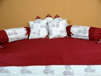 Doppelganger Homes Dabu Print Diwan set (Set of 8 pcs.)
