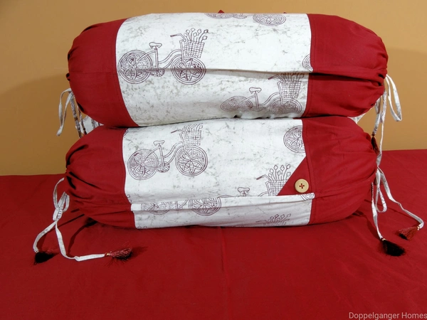 Doppelganger Homes Dabu Print Diwan set (Set of 8 pcs.)