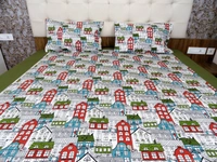 Doppelganger Homes City Lights Green Double Bed Sheet