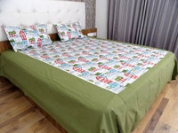 Doppelganger Homes City Lights Green Double Bed Sheet