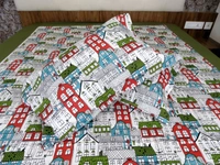 Doppelganger Homes City Lights Green Double Bed Sheet