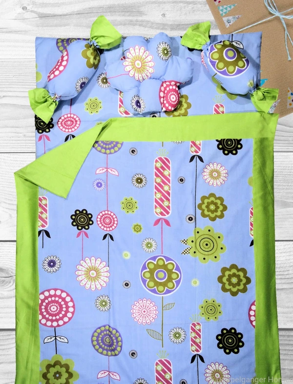Doppelganger Homes Blue Blossom Infant Bedding Set (5 Pcs)